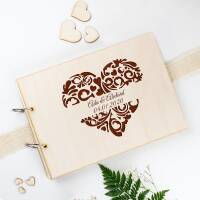 Guest book wedding wood Treu Love