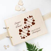 Guest book wedding wood Love DNA