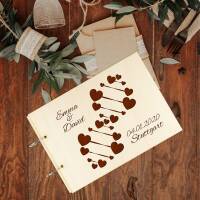 Guest book wedding wood Love DNA