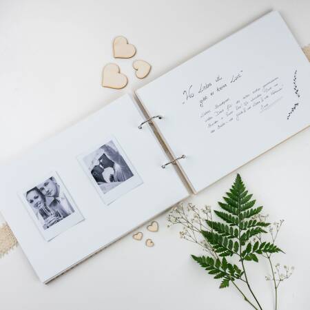 Gästebuch Hochzeit Holz Fingerprint
