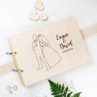 Guest book wedding wood couple