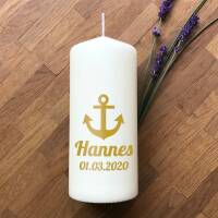 Birthday candle for children and adults personalized with name and motif.