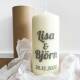 Candle birthday christening boy girl with name, motif, date 18.5 x 7.8 cm