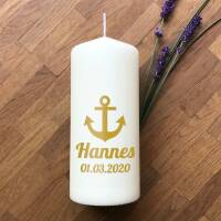 Wedding candle wedding gift name, motif, date 18.5 x 7.8 cm gift box