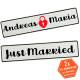 License plate wedding just married with name bridal couple