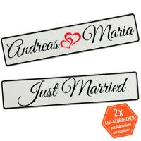 Wedding license plate with name decoration wedding car...