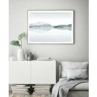 Minimalistischer Bergsee Kunstdruck 40 x 50 cm