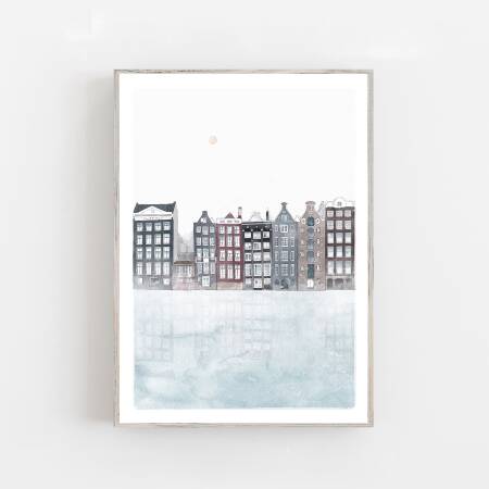 Aquarell Amsterdam - Kunstdruck