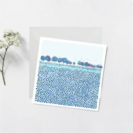 Postkarte Blue Meadow watercolor Postkarte