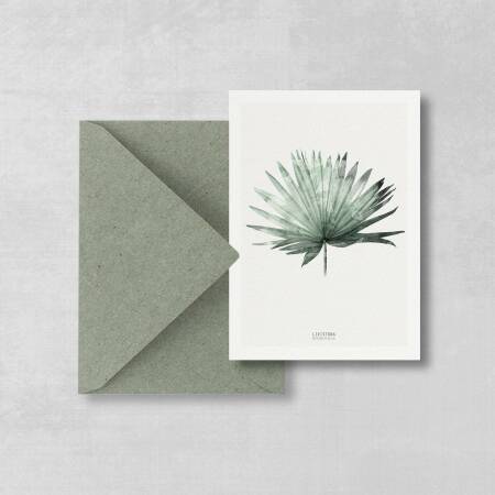 Postkarte Palmblatt botanische postkarte