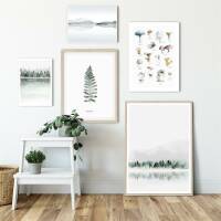 Aquarell Pilze Poster Druck Botanischer Kunstdruck Waldposter