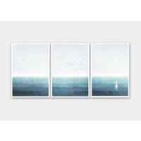 Set von 3 Meer Kunstdrucken Ozean nautische Drucke