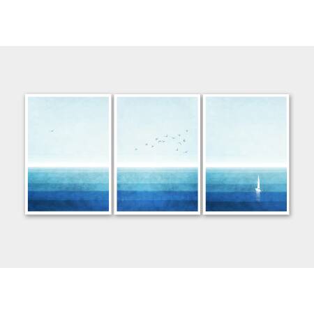 Set von 3 Meer Kunstdrucken Ozean Kunstdrucke