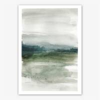 Watercolor abstract foggy landscape print printable poster