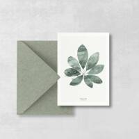 Postkarte Schefflera Blatt botanische Postkarte