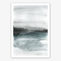 Aquarell abstrakte neblige Landschaft moderner Aquarell Kunstdruck