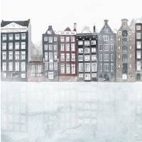 Aquarell Amsterdam - Kunstdruck DIN A5 (14,8 x 21 cm)