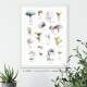 Aquarell Pilze Poster Druck Botanischer Kunstdruck Waldposter DIN A2 (42 x 59,4 cm)