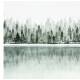 Aquarell See Wald Kunstdruck nebliger Wald und See  DIN A5 (14,8 x 21 cm)