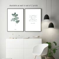 Aquarell Moringa-Blatt Kunstdruck botanische Moringa Kunstdruck Wohnzimmer Kunstdruck  Wandkunst DIN A4 (21 x 29,7 cm)