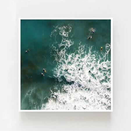 Surfer in Wasser Levanto Italien Drohne Fotografie Druck Luftaufnahme Druck 40 x 50 cm