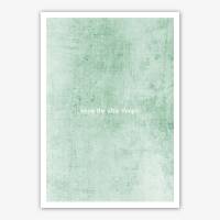 Enjoy the little things Kunstdruck Quote wall art print typography poster mint green print DIN A1 (59,4 x 84,1 cm)