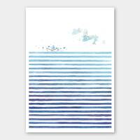 Aquarell Abstrakte Meer Kunstdruck Aquarell abstrakter Ozean Kunstdruck DIN A5 (14,8 x 21 cm)