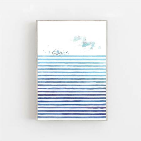 Aquarell Abstrakte Meer Kunstdruck Aquarell abstrakter Ozean Kunstdruck 30 x 40 cm