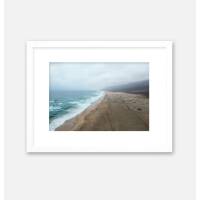 Fuerteventura Cofete Strand Kunstdruck neblige Strand Landschaft Foto Druck Fuerteventura Küste Fotografie Drohne fotografie DIN A4 (21 x 29,7 cm)