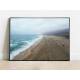 Fuerteventura Cofete Strand Kunstdruck neblige Strand Landschaft Foto Druck Fuerteventura Küste Fotografie Drohne fotografie DIN A3 (29,7 x 42 cm)