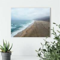 Fuerteventura Cofete Strand Kunstdruck neblige Strand Landschaft Foto Druck Fuerteventura Küste Fotografie Drohne fotografie 40 x 50 cm