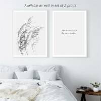 Aquarell Gräser im Wind Kunstdruck minimalistischer Kunstdruck  DIN A2 (42 x 59,4 cm)