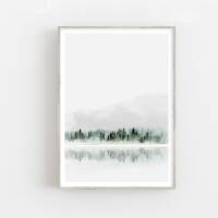 Kunstdruck Aquarell Nebeliger Wald see Kunstdruck  DIN A5 (14,8 x 21 cm)