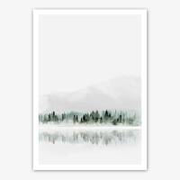 Kunstdruck Aquarell Nebeliger Wald see Kunstdruck  DIN A4 (21 x 29,7 cm)