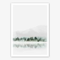 Kunstdruck Aquarell Nebeliger Wald see Kunstdruck  DIN A2 (42 x 59,4 cm)