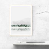 Kunstdruck Aquarell Nebeliger Wald see Kunstdruck  DIN A1 (59,4 x 84,1 cm)