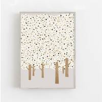 Terrazzo Kunstdruck Abstrakter Wald Kunstdruck abstrakte Bäume Kunstdruck DIN A3 (29,7 x 42 cm)