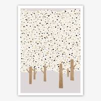 Terrazzo Kunstdruck Abstrakter Wald Kunstdruck abstrakte Bäume Kunstdruck DIN A3 (29,7 x 42 cm)