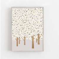 Terrazzo Kunstdruck Abstrakter Wald Kunstdruck abstrakte Bäume Kunstdruck DIN A1 (59,4 x 84,1 cm)