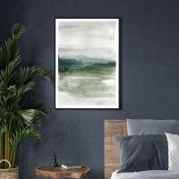 Watercolor abstract foggy landscape print printable poster 30 x 40 cm