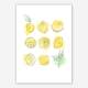 Zitronen Kunstdruck Küche Wandkunst DIN A5 (14,8 x 21 cm)