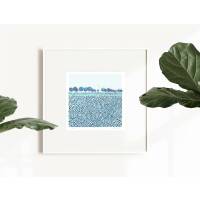 Aquarell Blaue Wiese - Kunstdruck DIN A5 (14,8 x 21 cm)