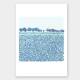 Aquarell Blaue Wiese - Kunstdruck DIN A1 (59,4 x 84,1 cm)