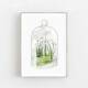 Schneeglöckchen Terrarium Fine Art Print Frühlingsdruck weisse Blumen Kunstdruck 30 x 40 cm