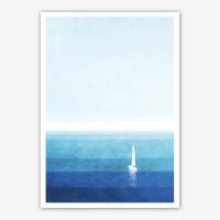 Aquarell Abstrakte Meer Kunstdruck Sommer Druck Ozean Druck  DIN A5 (14,8 x 21 cm)
