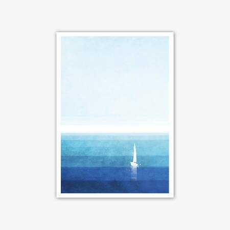 Aquarell Abstrakte Meer Kunstdruck Sommer Druck Ozean Druck  DIN A2 (42 x 59,4 cm)