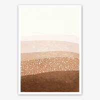 Modern abstract landscape prints set of 2 burnt orange fine art prints DIN A4 (21 x 29,7 cm)