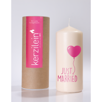Candle of stupid flame pink just married with balloon stump core big 185 x 78 cm