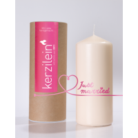 Cerzlein stump candle flame pink just married with heart pillar candy big 185 x 78 cm