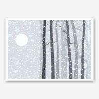 Winter Bäume Kunstdruck winter Wald Kunstdruck DIN A5 (14,8 x 21 cm)